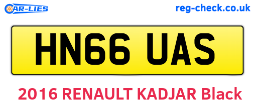 HN66UAS are the vehicle registration plates.