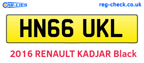HN66UKL are the vehicle registration plates.