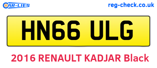 HN66ULG are the vehicle registration plates.