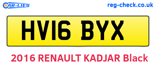 HV16BYX are the vehicle registration plates.