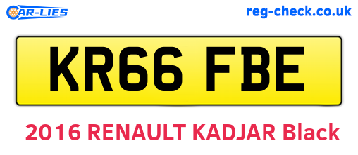 KR66FBE are the vehicle registration plates.