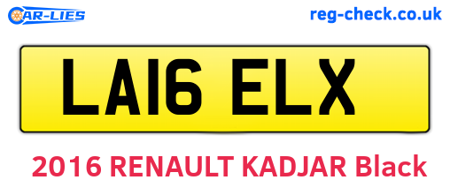 LA16ELX are the vehicle registration plates.