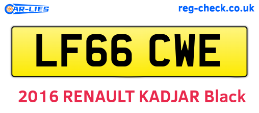 LF66CWE are the vehicle registration plates.