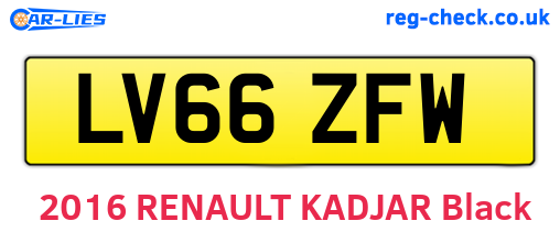 LV66ZFW are the vehicle registration plates.
