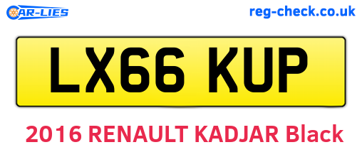 LX66KUP are the vehicle registration plates.