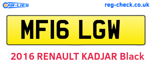 MF16LGW are the vehicle registration plates.