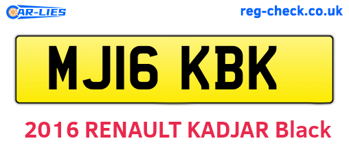 MJ16KBK are the vehicle registration plates.