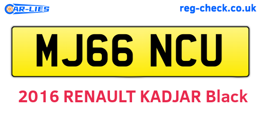 MJ66NCU are the vehicle registration plates.