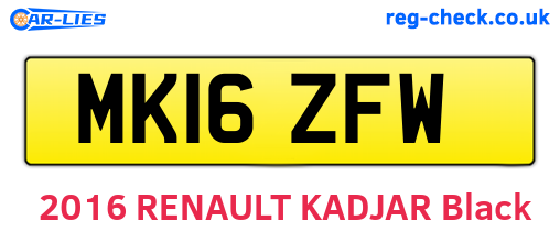 MK16ZFW are the vehicle registration plates.