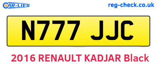 N777JJC are the vehicle registration plates.