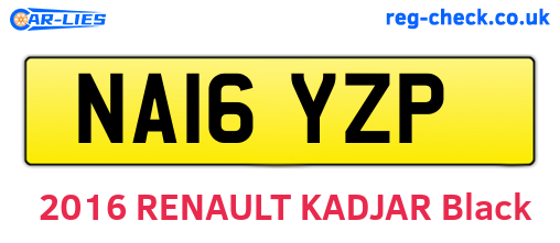 NA16YZP are the vehicle registration plates.