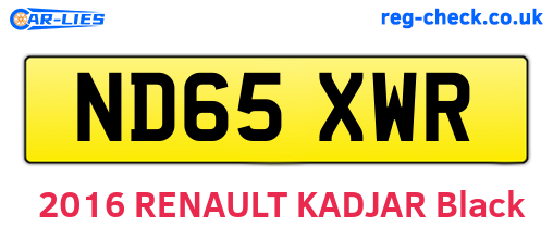 ND65XWR are the vehicle registration plates.