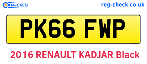 PK66FWP are the vehicle registration plates.
