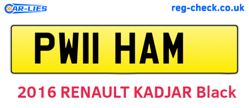 PW11HAM are the vehicle registration plates.