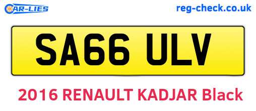 SA66ULV are the vehicle registration plates.