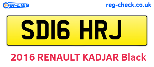 SD16HRJ are the vehicle registration plates.