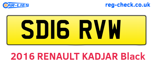 SD16RVW are the vehicle registration plates.