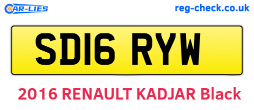 SD16RYW are the vehicle registration plates.