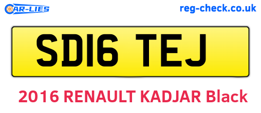 SD16TEJ are the vehicle registration plates.