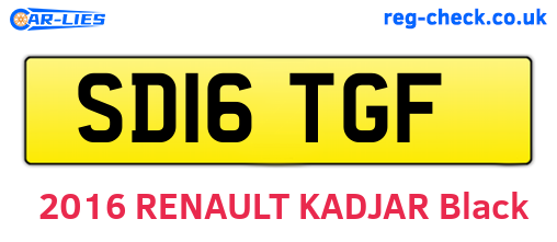 SD16TGF are the vehicle registration plates.