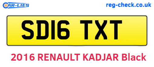 SD16TXT are the vehicle registration plates.