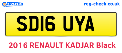 SD16UYA are the vehicle registration plates.