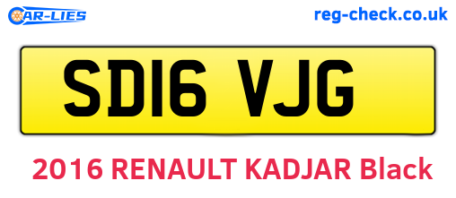 SD16VJG are the vehicle registration plates.