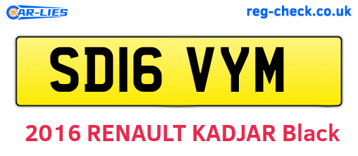SD16VYM are the vehicle registration plates.