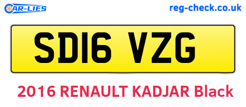 SD16VZG are the vehicle registration plates.