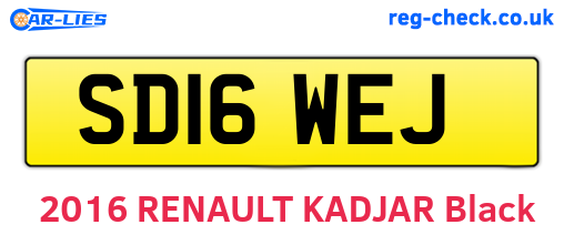 SD16WEJ are the vehicle registration plates.