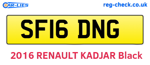 SF16DNG are the vehicle registration plates.