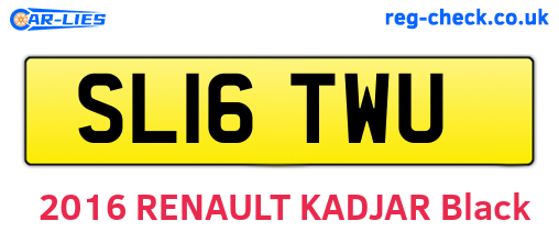 SL16TWU are the vehicle registration plates.