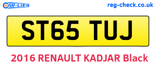 ST65TUJ are the vehicle registration plates.