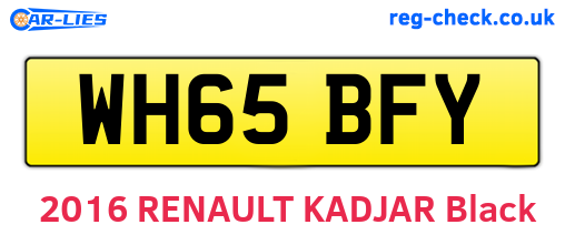 WH65BFY are the vehicle registration plates.
