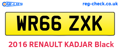 WR66ZXK are the vehicle registration plates.