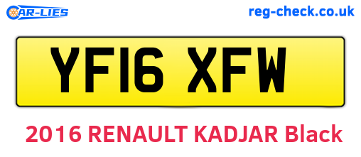 YF16XFW are the vehicle registration plates.
