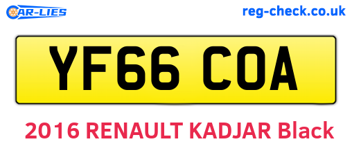 YF66COA are the vehicle registration plates.