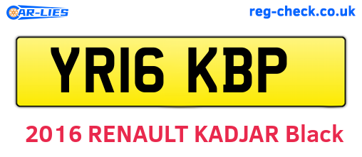 YR16KBP are the vehicle registration plates.