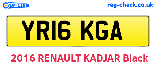 YR16KGA are the vehicle registration plates.