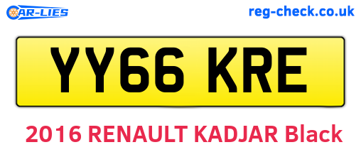 YY66KRE are the vehicle registration plates.