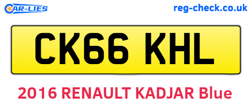 CK66KHL are the vehicle registration plates.
