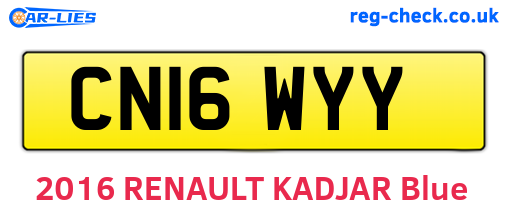 CN16WYY are the vehicle registration plates.