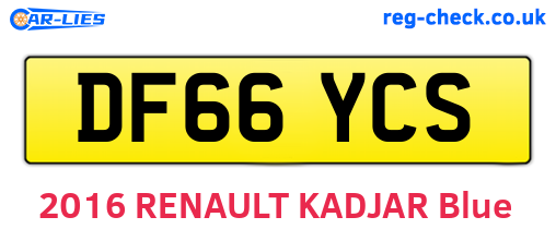 DF66YCS are the vehicle registration plates.