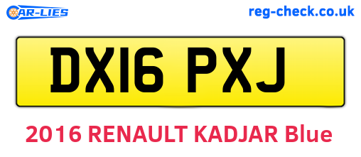 DX16PXJ are the vehicle registration plates.