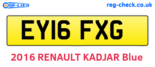 EY16FXG are the vehicle registration plates.