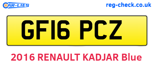 GF16PCZ are the vehicle registration plates.