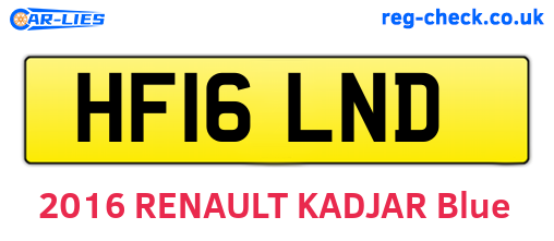 HF16LND are the vehicle registration plates.