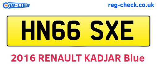 HN66SXE are the vehicle registration plates.