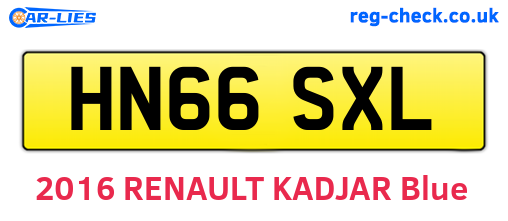 HN66SXL are the vehicle registration plates.