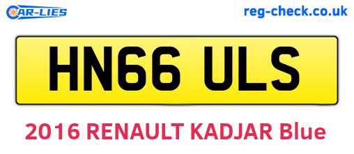 HN66ULS are the vehicle registration plates.